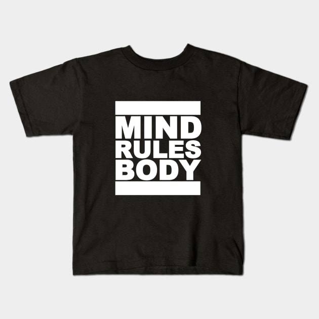 Mind Rules Body bold black blocks / Mindset Mentality Kids T-Shirt by Mind Rules Body